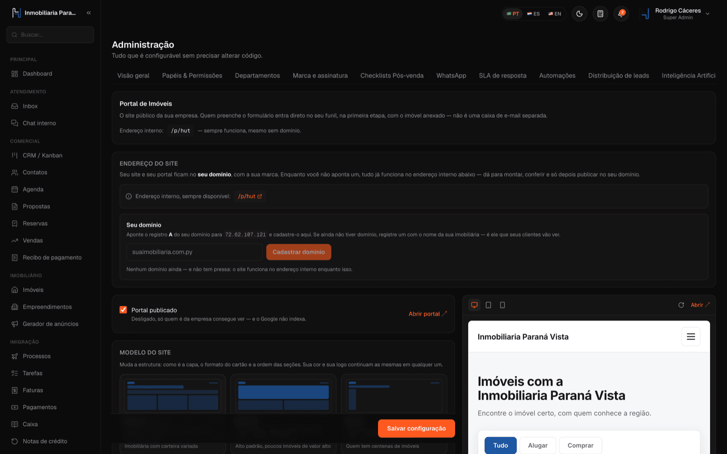 Páginas armadas por bloques, sin programador
