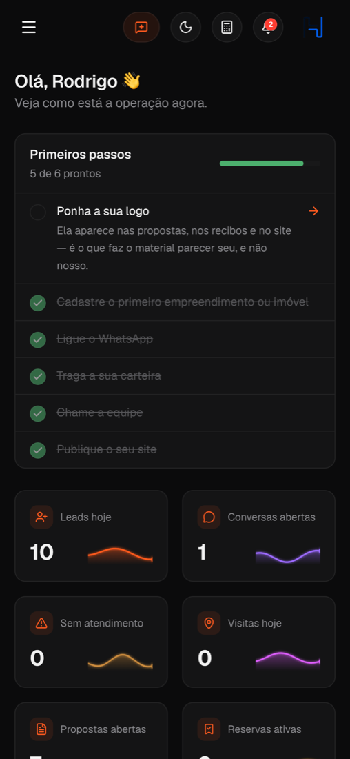 El panel de la operación en el celular